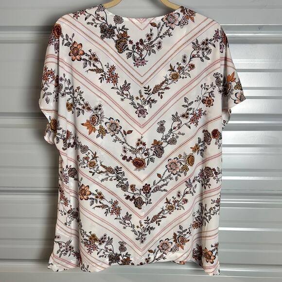 Maurices Flutter Sleeve Blouse in White and Pink - Picture 8 of 8